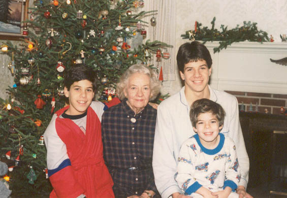 Peter, Gram, Vandy, and Chris on Christmas 1986
