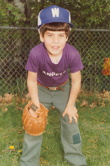 Peter in his baseball uniform in 1982