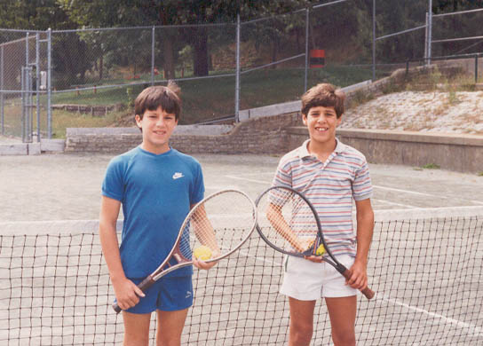 Matt and Peter in 1986 Tennis Tournament