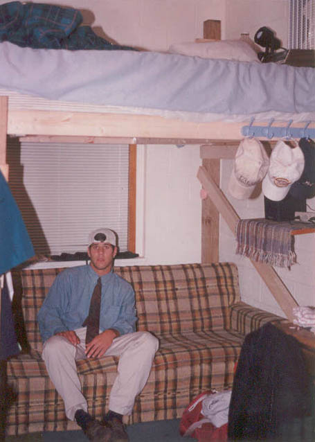 Pete in his dorm room Sophomore year