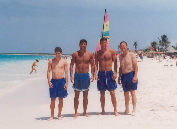 Chris, Pete, Vandy, and Dad at St Maarten