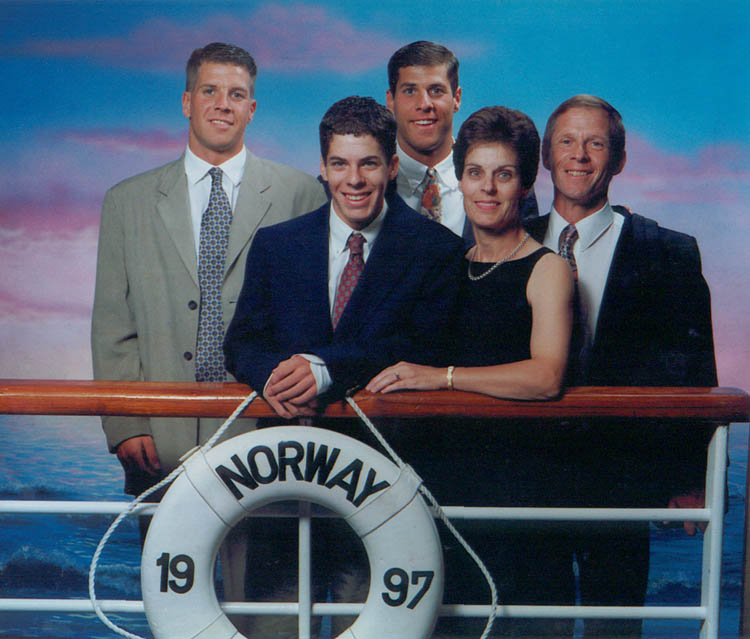 French family on the SS Norway in 1997