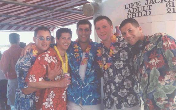 Tim, Mike, Pete, Mike, and Van in 2001