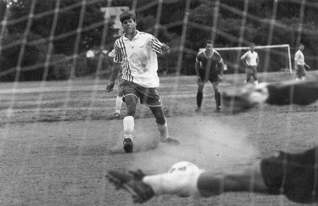 Pete scoring for Winchester FC in 1993