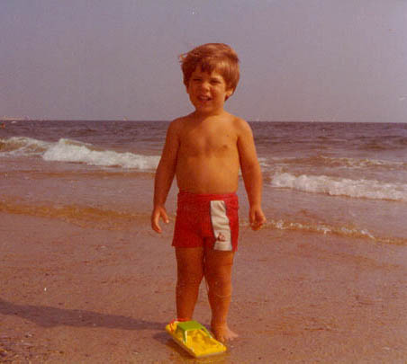 Pete at beach in Chatham in August 1977