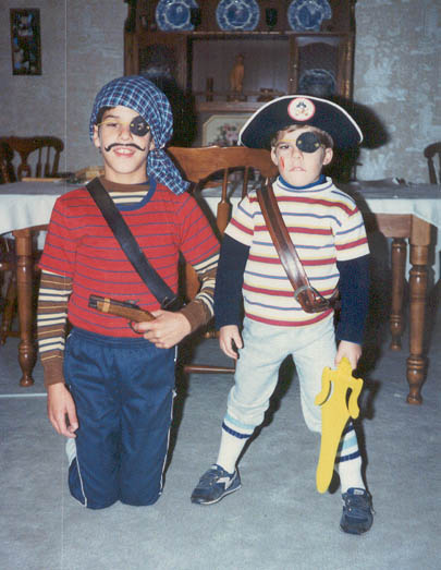 Peter and Chris as pirates on Halloween 1985
