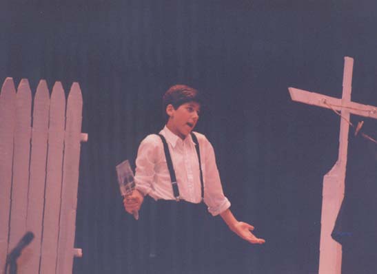 Pete in Middle School play in April 1988